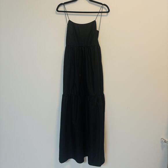 Commense Dress Womens Extra Small Black Maxi Tiered Spaghetti Open Back NEW - Picture 1 of 12